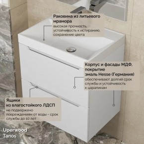 Тумба с раковиной Uperwood Tanos 50 см, подвесная, белая матовая в Губахе - gubaha.ok-mebel.com | фото 6