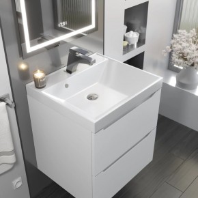 Тумба с раковиной Uperwood Tanos 50 см, подвесная, белая матовая в Губахе - gubaha.ok-mebel.com | фото 9