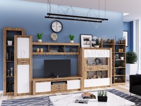 ТЕРРА Тумба Тв (Белый глянец/дуб сонома) в Губахе - gubaha.ok-mebel.com | фото 2