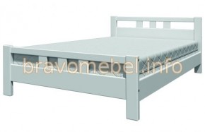 ВЕРОНИКА-2 Кровать из массива 1400 (Белый античный) в Губахе - gubaha.ok-mebel.com | фото