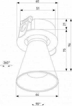 Встраиваемый светильник Elektrostandard Bell 25097/LED 8W 3000K белый в Губахе - gubaha.ok-mebel.com | фото 5