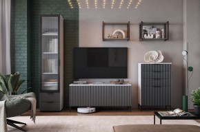 ЗЕФИР Гостиная К2 (белое дерево/черный муар) в Губахе - gubaha.ok-mebel.com | фото