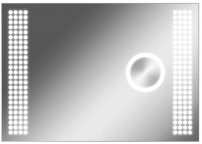 Зеркало Cosmo 100 alum (линза) с подсветкой Sansa (SCL1026Z) в Губахе - gubaha.ok-mebel.com | фото 1