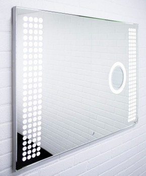 Зеркало Cosmo 100 alum (линза) с подсветкой Sansa (SCL1026Z) в Губахе - gubaha.ok-mebel.com | фото 3